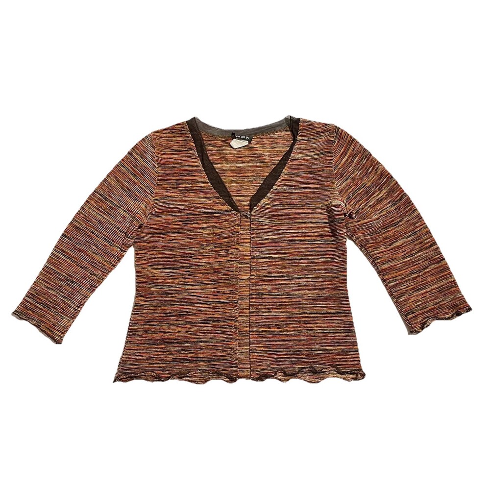 Vtg Cardigan Top Shirt Sz Small Women’s Striped Metallic Whimsigoth Fairy Y2K